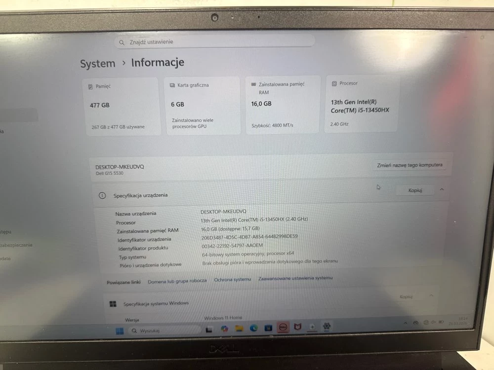 laptop-dell-g15-5530-i5-13-16gb-512ssd-win11-rtx3050-opis-kod-producenta-d15-dell-g15-5530-002