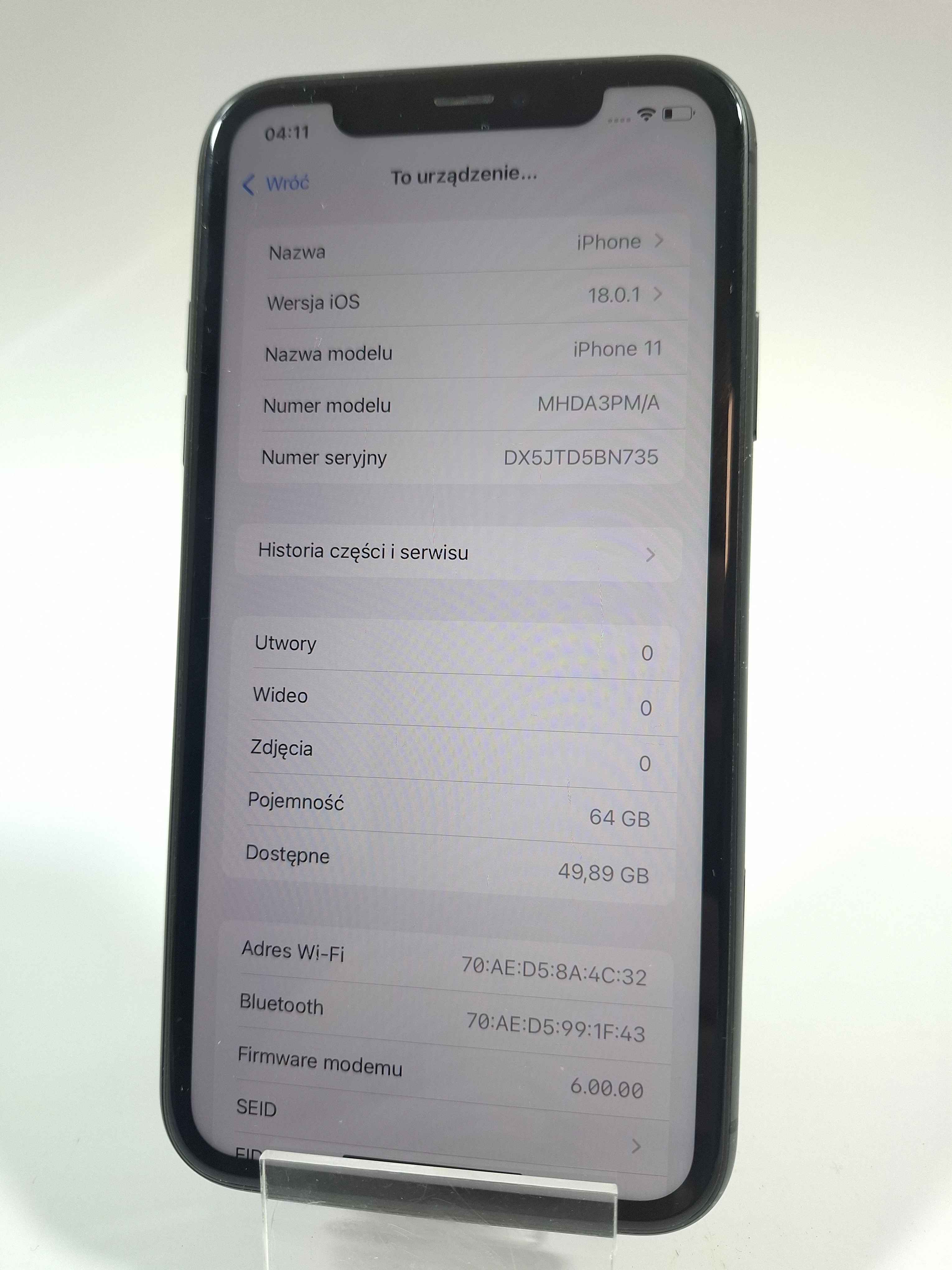 smartfon-apple-iphone-11-4-gb-64-gb-4g-lte-czarny-bateria-79-ean-gtin-194252097250