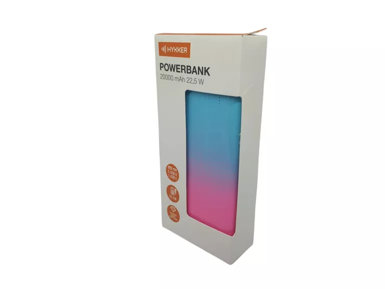 hykker-powerbank-20000mah-225w-2xusb-a-usb-c-niebieskorozowy-ean-gtin-5907504534435