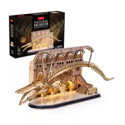 PUZZLE 3D LED NATURAL MUSEUM PŁETWAL BŁĘKITNY