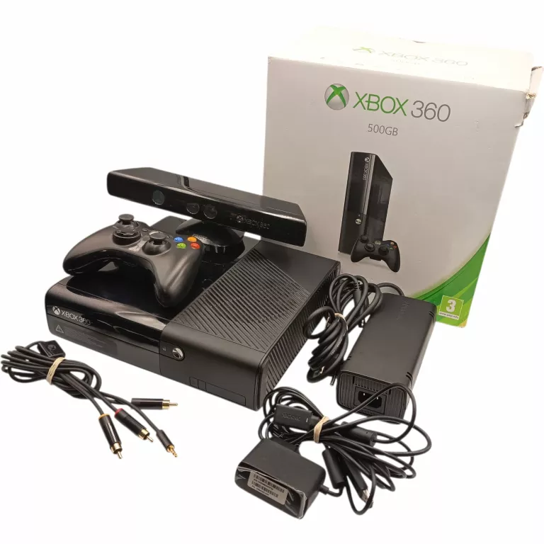 konsola-microsoft-xbox-360-e-500gb-pad-kinect-zasilacz-kable-box-ean-gtin-801128000626