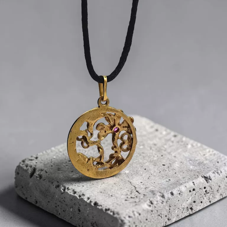 zlota-okragla-zawieszka-vintage-306g-585-stan-11323-2