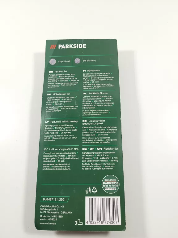 parkside-podkladki-filcowe-ean-gtin-4052916674307