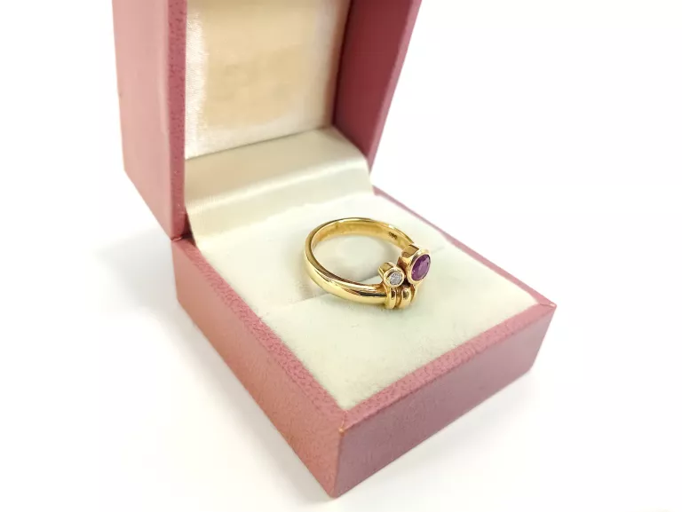 wyjatkowy-zloty-pierscionek-z-rubinem-i-diamentem-pr-585-rozmiar-15-stan-11323-253806