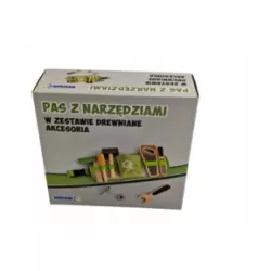 SUPER ZABAWKA DLA MAŁEGO MAJSTERKA DREWNIANY PAS Z NARZĘDZIAMI 9 EL