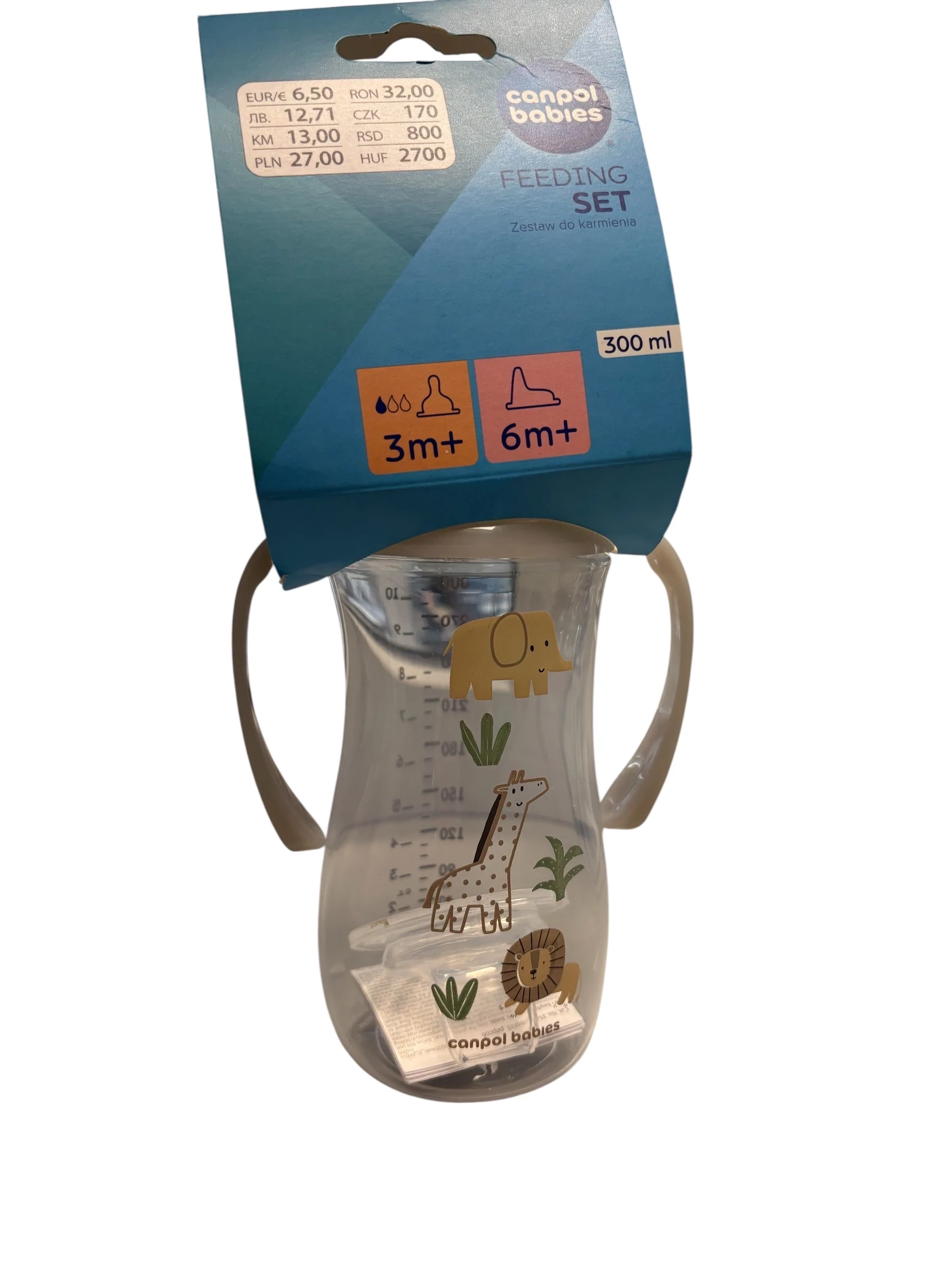 canpol-butelka-antykolkowa-ze-swiecacymi-uchwytami-12m-300ml-jednosci-22-sj-zielona-gora