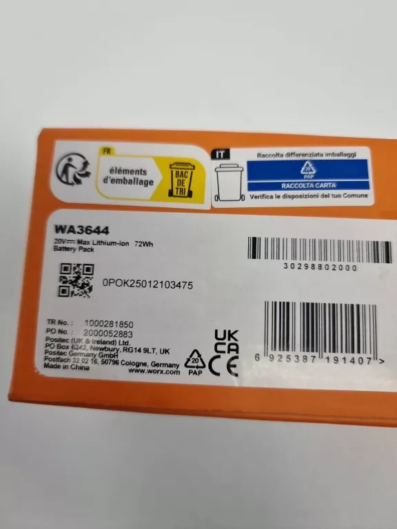 akumulator-worx-powershare-pro-wa3644-20v-40ah-20v-litowo-jonowy-ean-gtin-6925387191407
