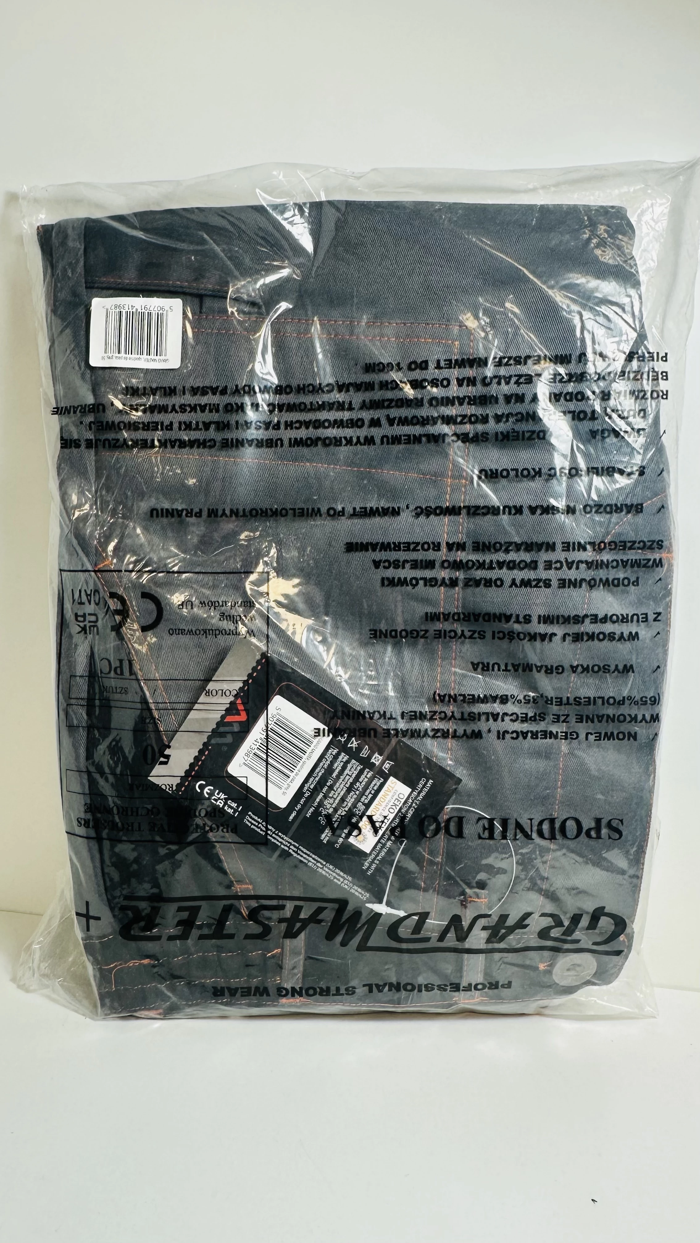 spodnie-robocze-do-pasa-siwe-monterskie-wzmacniane-grand-master-grey-50-stan-11323-2