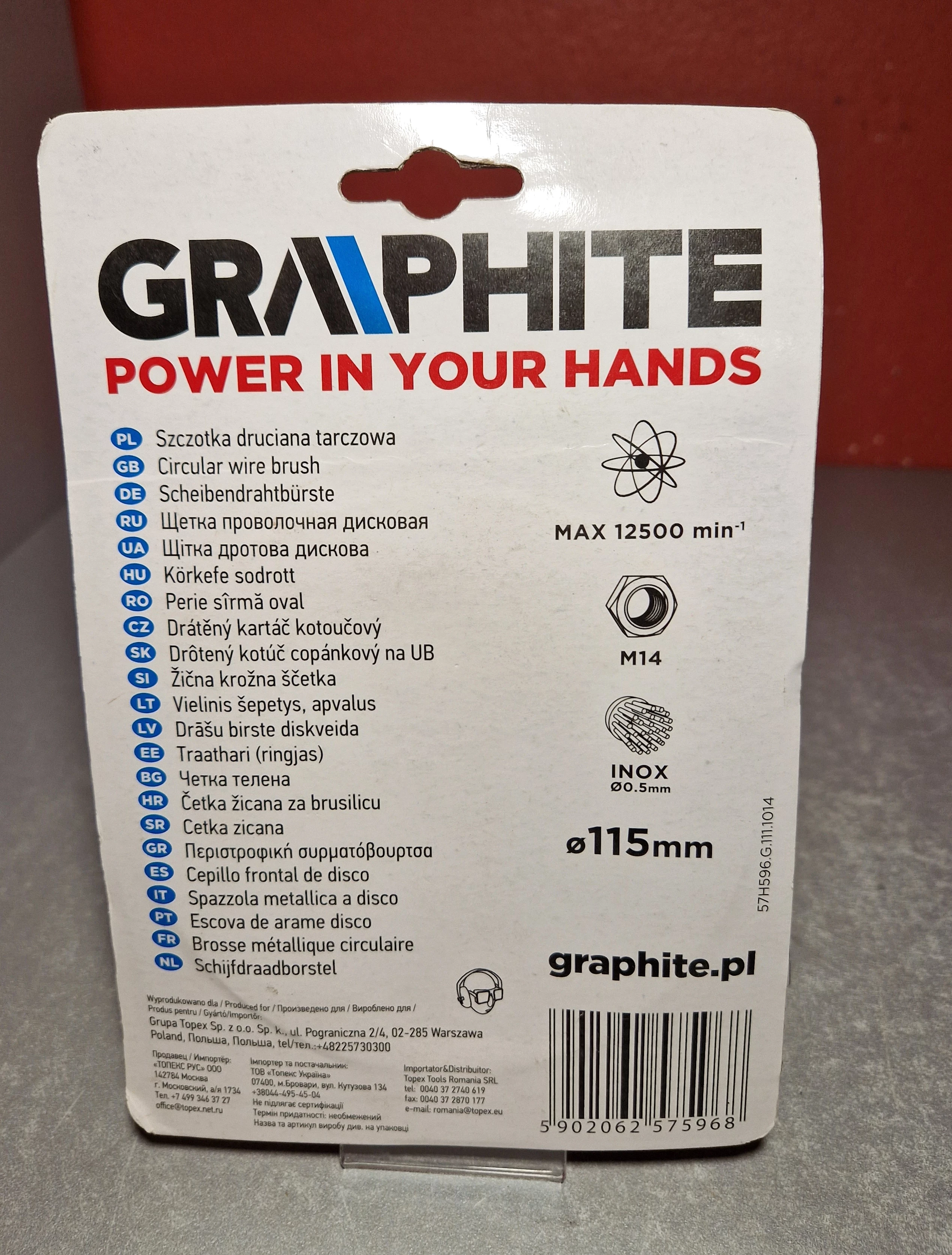 szczotka-druciana-tarczowa-115mm-x-m14-inox-graphite-57h596-ean-gtin-5902062575968
