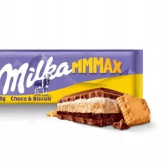 DUŻA CZEKOLADA MILKA MLECZNA MMMAX CHOCO & BISCUIT Z HERBATNIKAMI 300 G