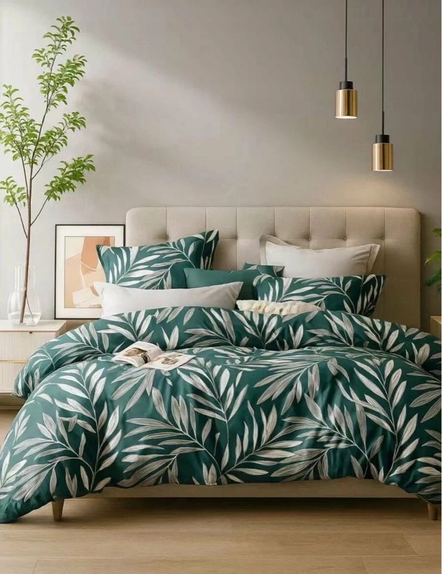 komplet-poscieli-200x220-zestaw-dwustronna-wzor-w-kwiaty-jasna-zielen-ean-gtin-5905771711320