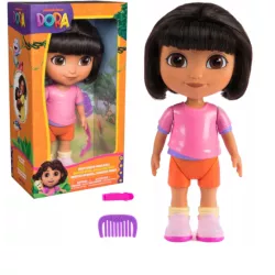 LALKA DORA PRZYJACIÓŁKA DORA POZNAJE ŚWIAT 29 CM + AKCESORIA 3+