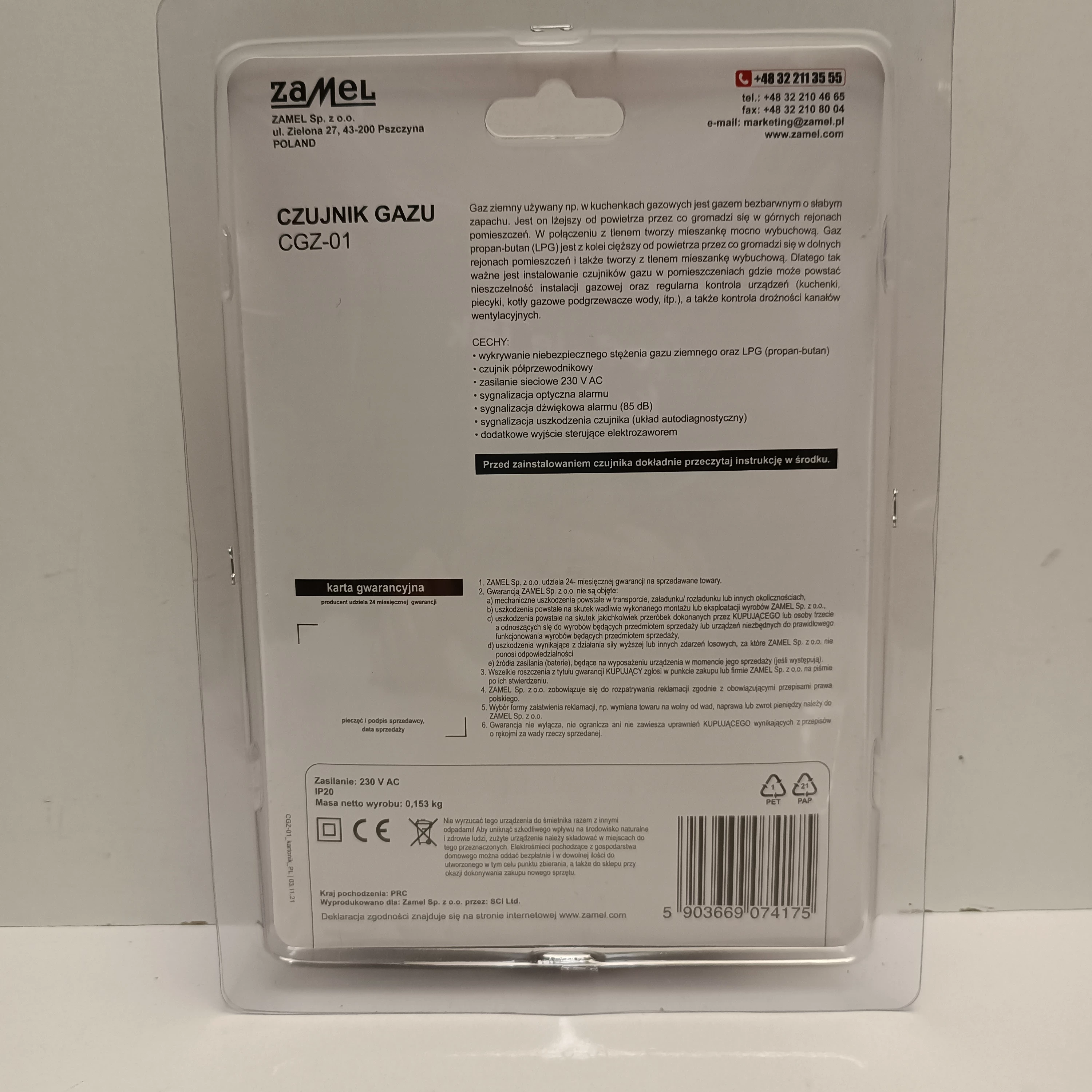 czujnik-gazu-ziemnego-i-lpg-propan-butan-zamel-cgz-01-zasilanie-230-v-ean-gtin-5903669074175