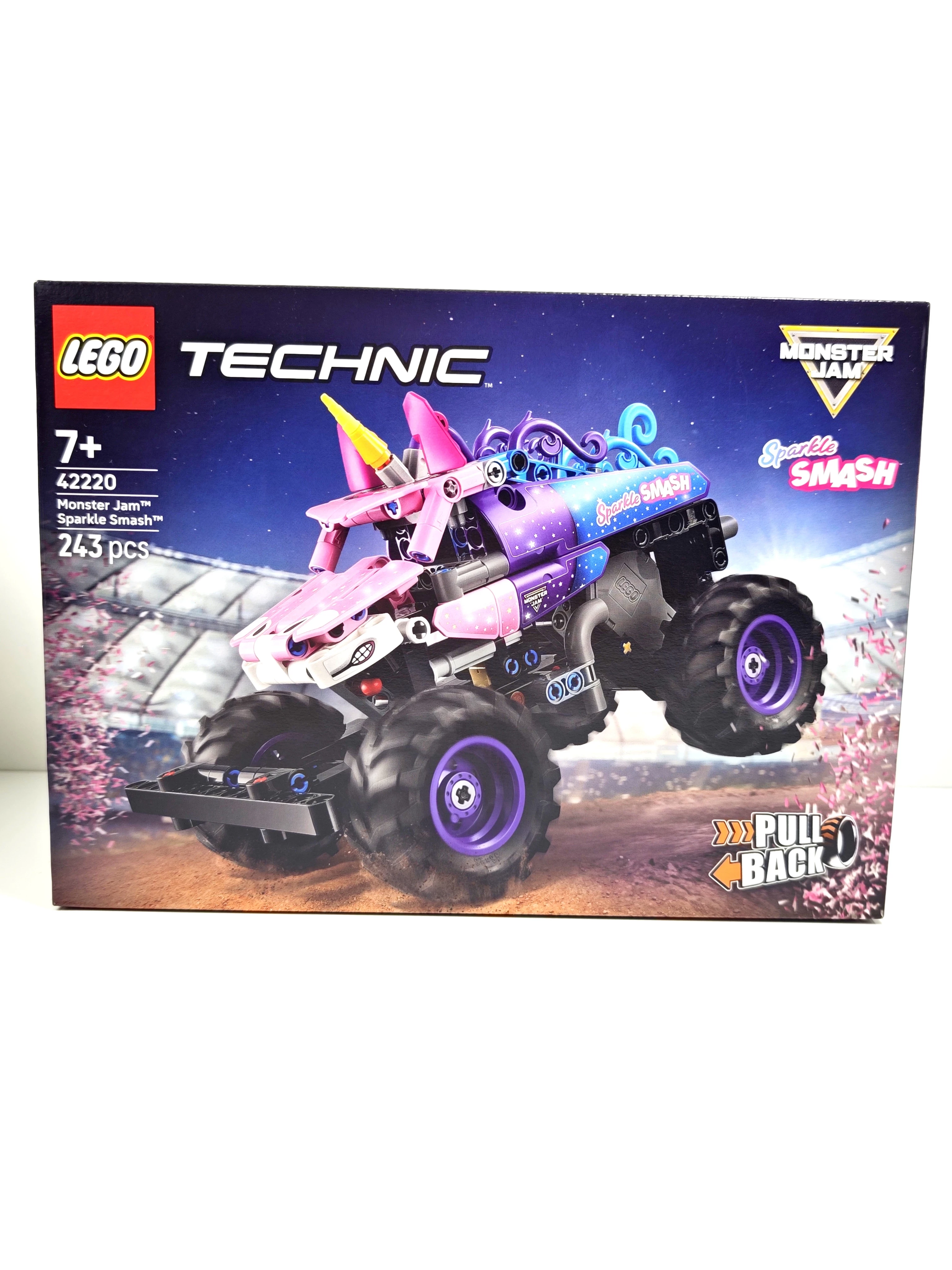 LEGO TECHNIC 42220 MONSTER JAM SPARKLE SMASH Z NAPĘDEM TYPU PULL-BACK ...