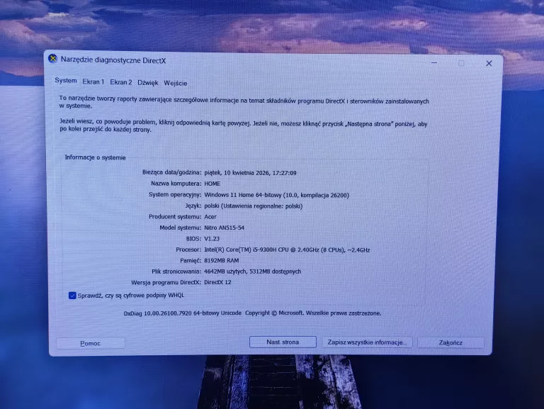 laptop-acer-nitro-5-an-515-54-i5-9300h-gtx1050-8gb-ram-512gb-ssd-w11-pojemnosc-dysku-512