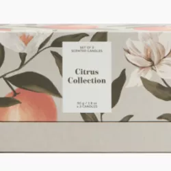 ŚWIECA ZAPACHOWA CITRUS COLLECTION W OPAKOWANIU PODARUNKOWYM 3-PAK HM HOME