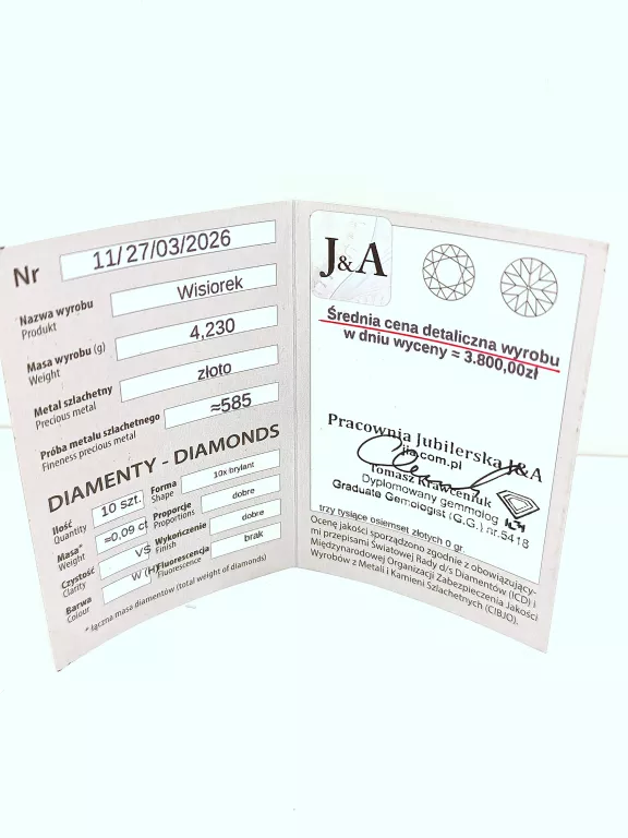 zlota-zawieszka-10x-brylant-009ct-585-423g-stan-11323-2