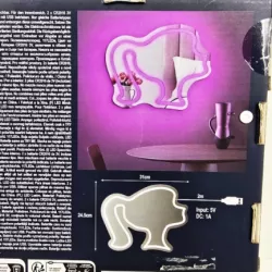 LUSTERKO LED NEON ŚCIENNE DEKORACYJNE RÓŻOWE /USB /31CM