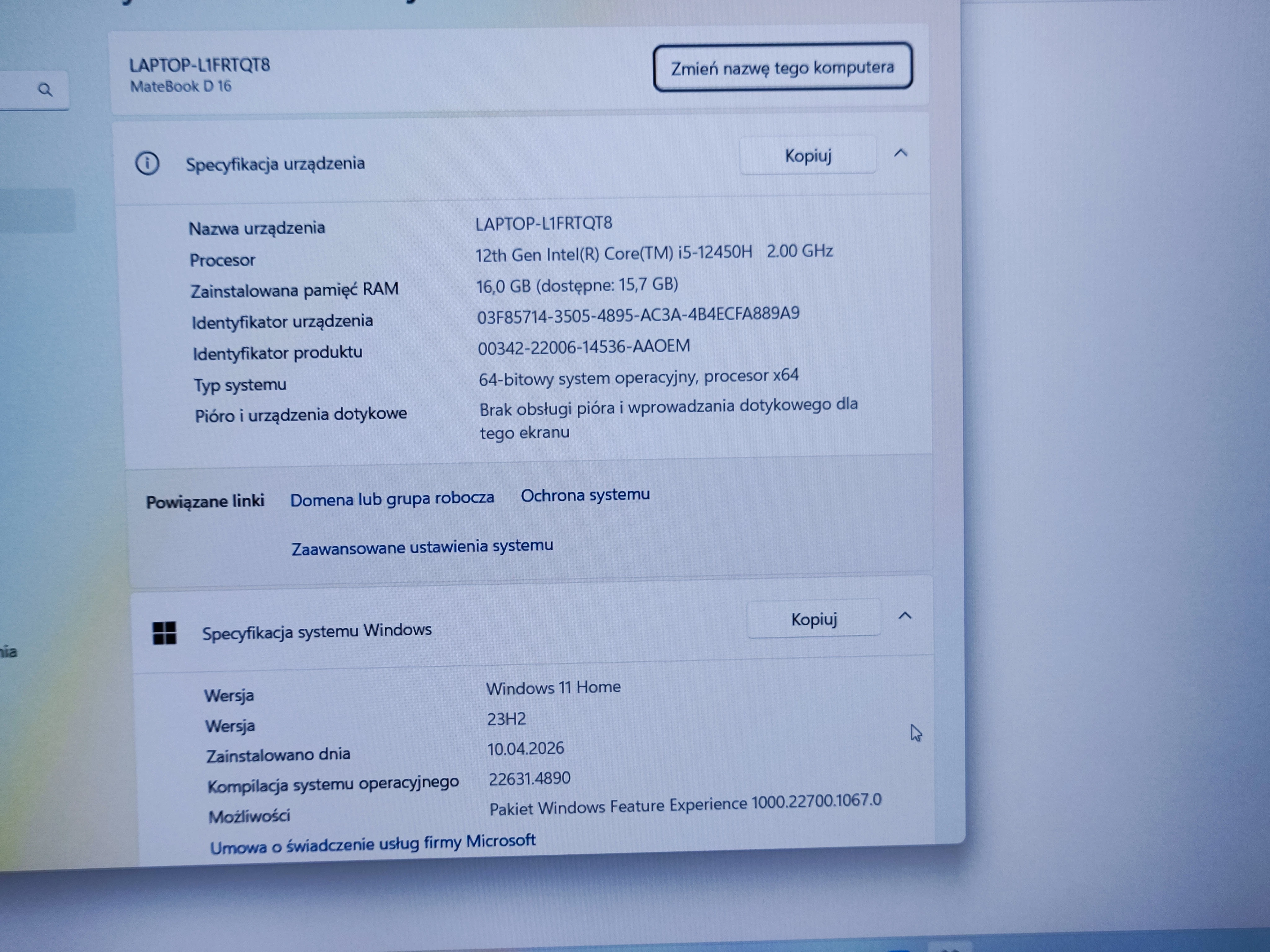 laptop-huawei-matebook-d16-i5-12450h16gb-512gb-pojemnosc-dysku-512