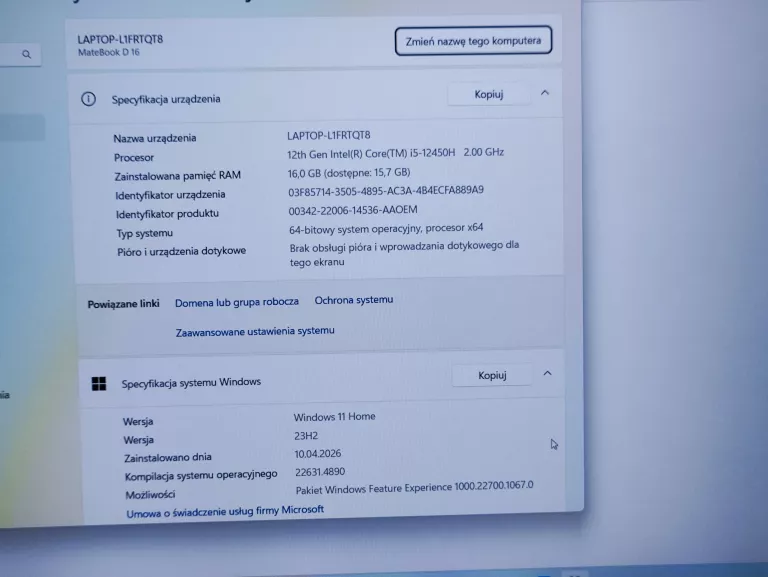 laptop-huawei-matebook-d16-i5-12450h16gb-512gb-pojemnosc-dysku-512