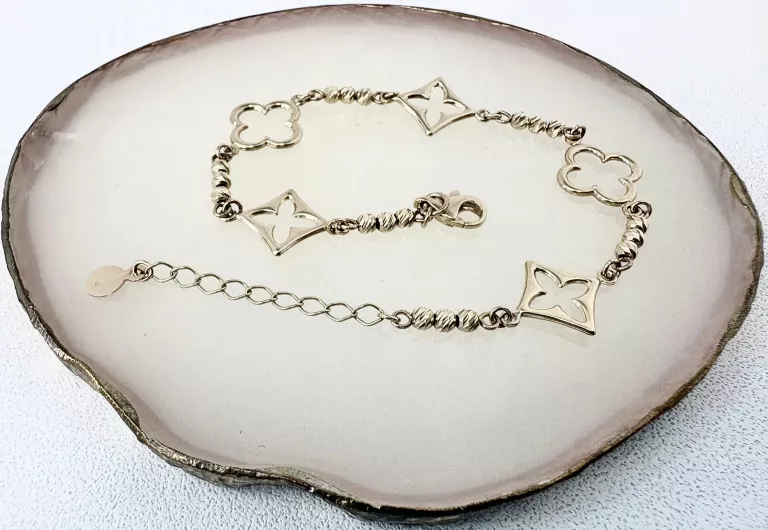 sliczna-zlota-bransoletka-koniczynki-romby-pr585-318gr-rynek-7-grodkow