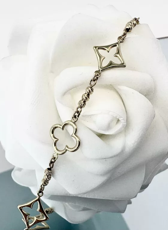 sliczna-zlota-bransoletka-koniczynki-romby-pr585-318gr-stan-11323-238058