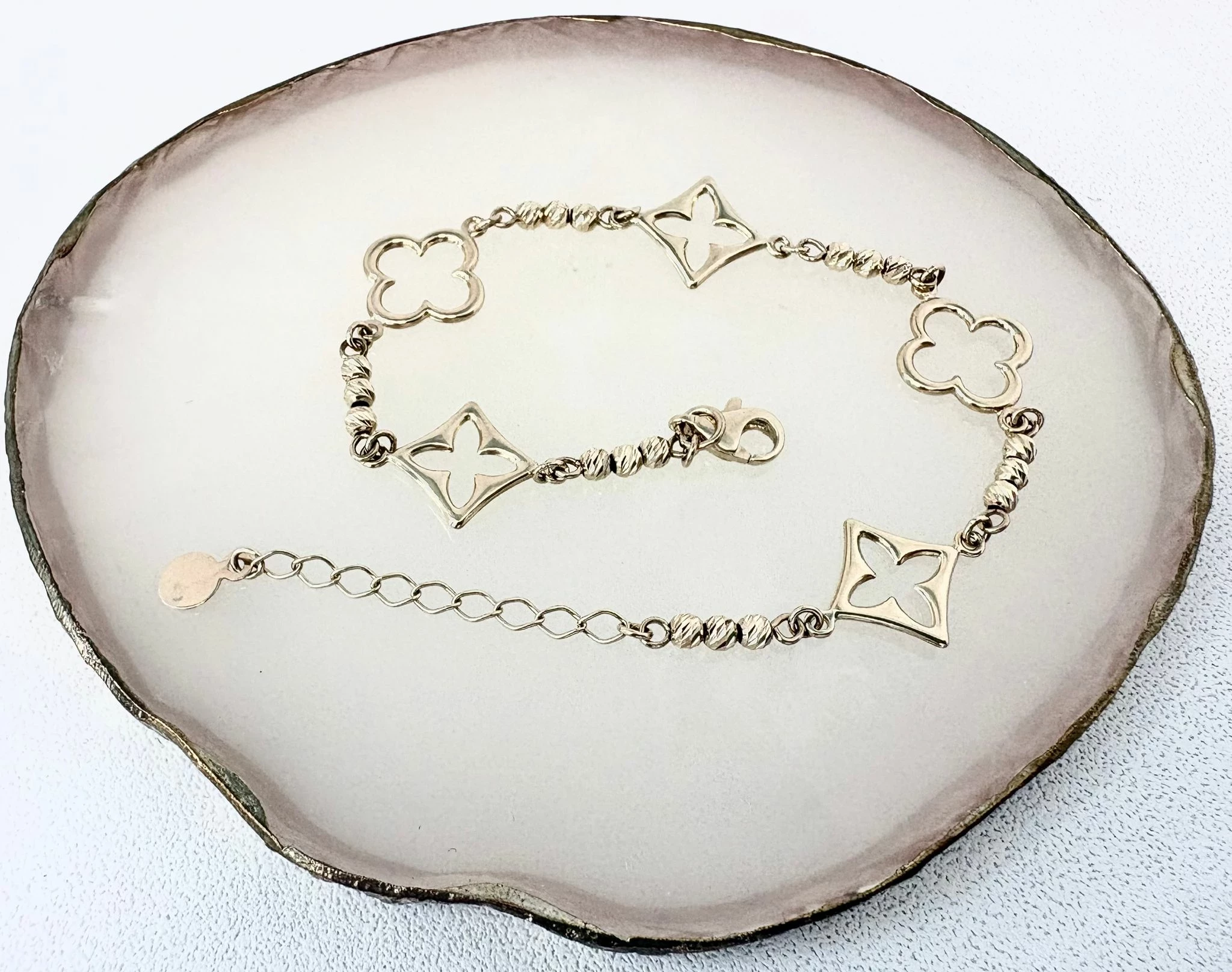 sliczna-zlota-bransoletka-koniczynki-romby-pr585-318gr-ean-gtin-6944278438315