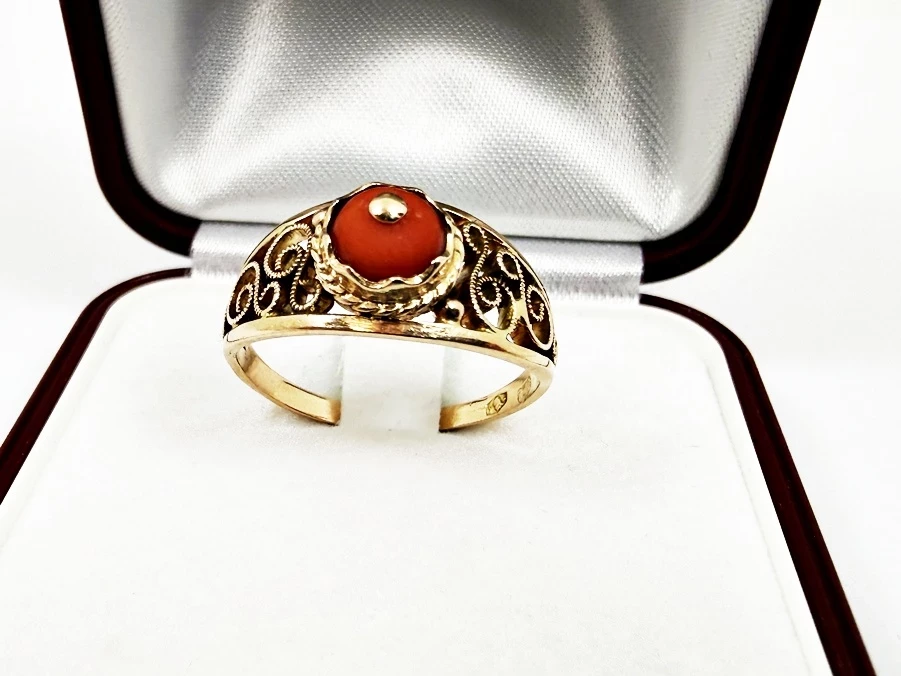 zloty-pierscionek-p585-z-koralem-rozmiar-16-waga-271-rodzaj-2205-2
