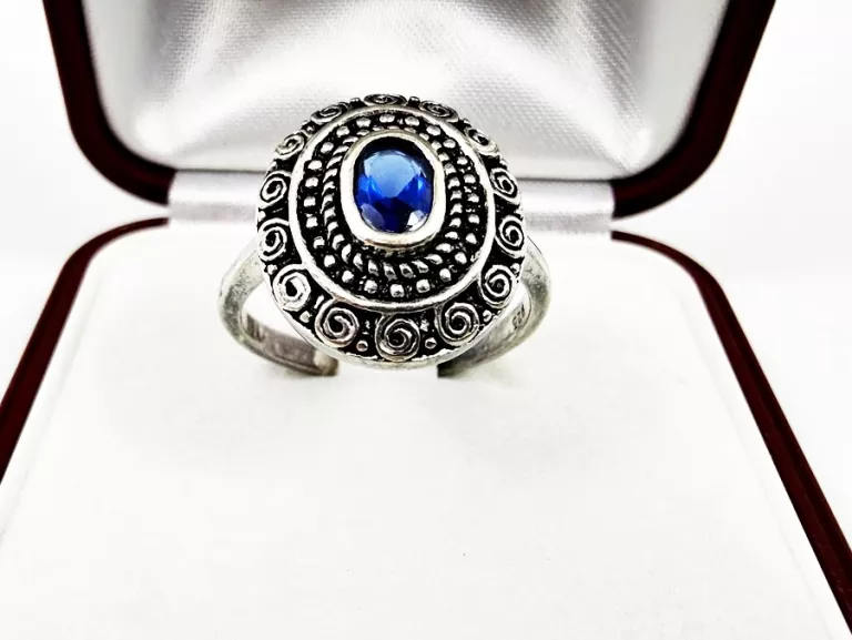 srebrny-pierscionek-p925-z-niebieskim-kamieniem-rozmiar-14-waga-390-stan-11323-2