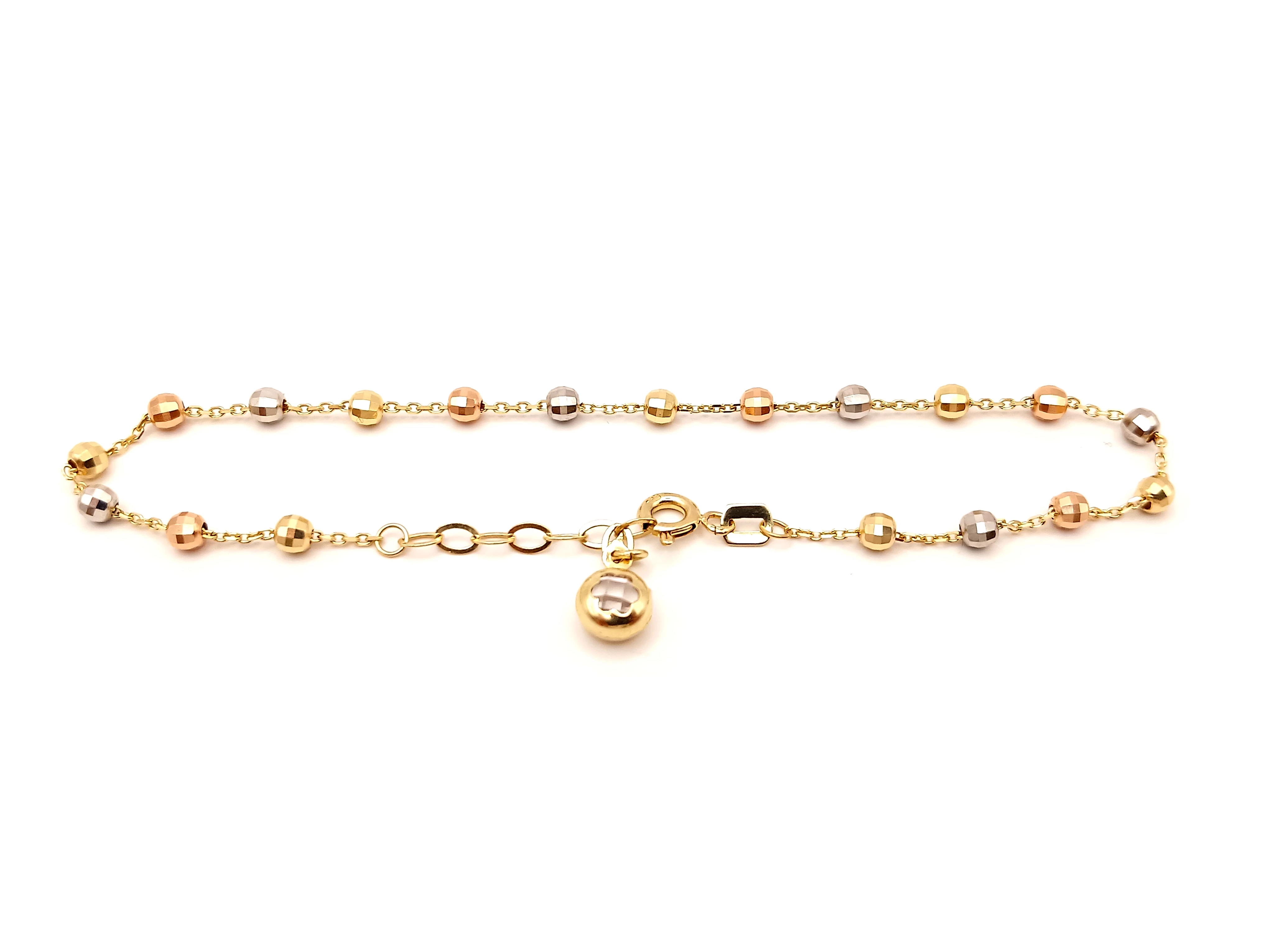 zlota-bransoletka-z-kolorowymi-kulkami-585-251g-dlugosc-20cm-stan-11323-2