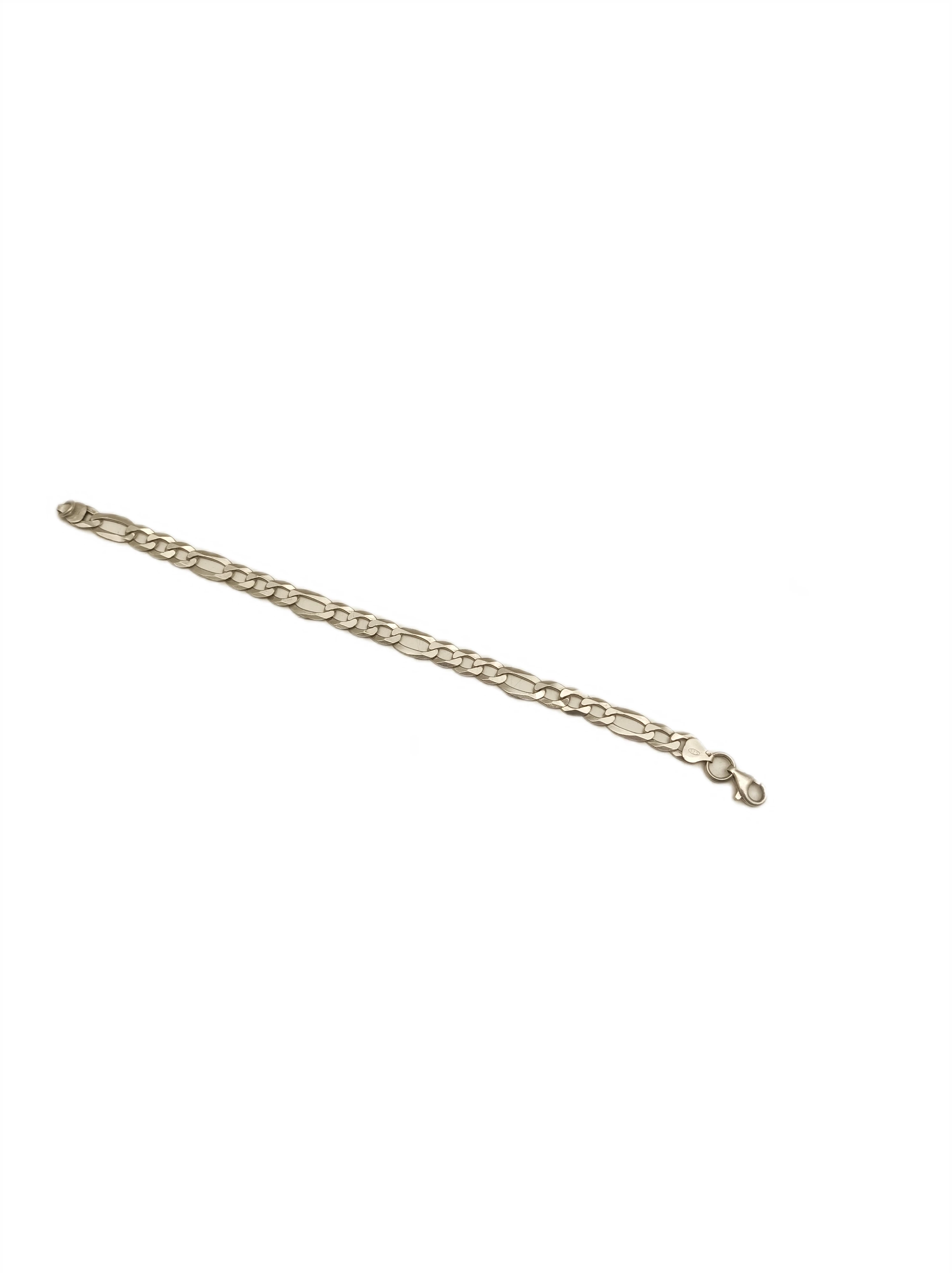 srebrna-bransoletka-meska-figaro-proba-925-1127g-22cm-stan-11323-2