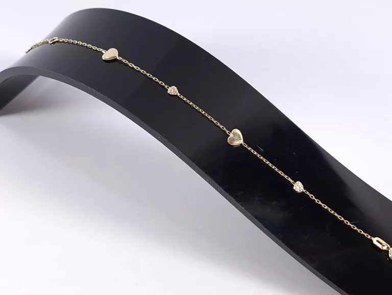 zlota-bransoletka-z-serduszkami-p585-099g-16cm-dlugosc-calkowita-1850