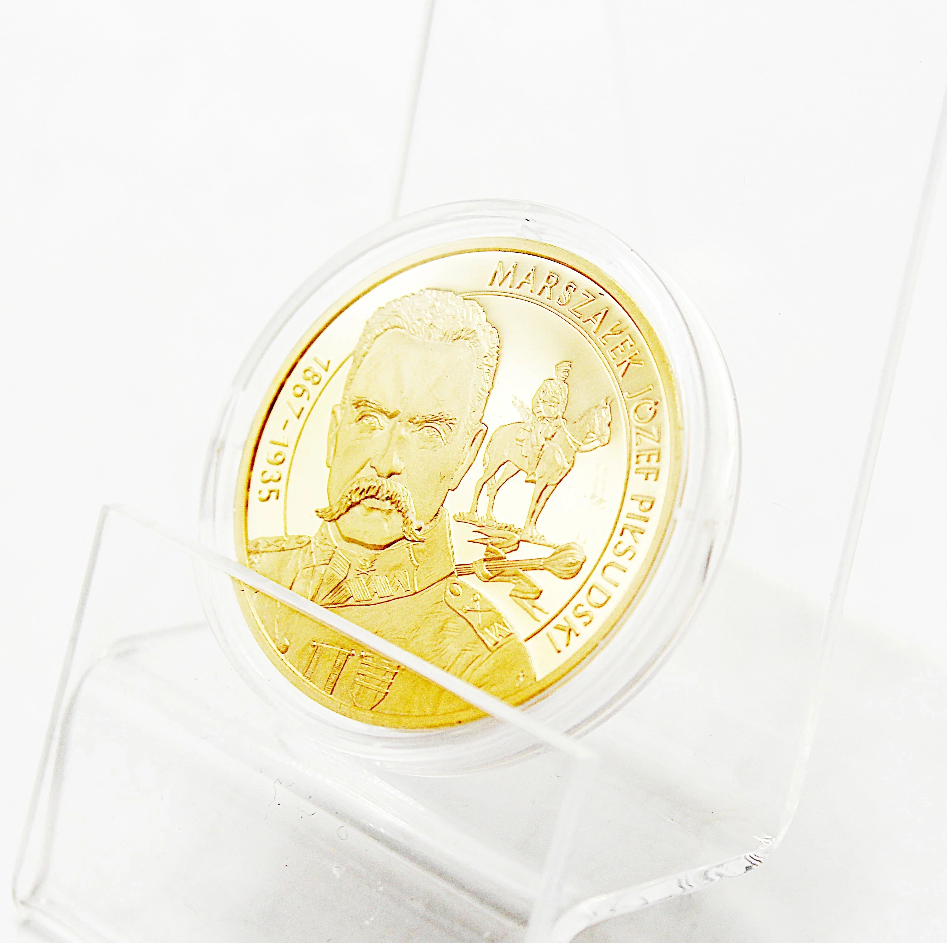 pozlacana-moneta-wielcy-polacy-marszalek-jozef-pilsudski-1867-1935-stan-11323-2036072