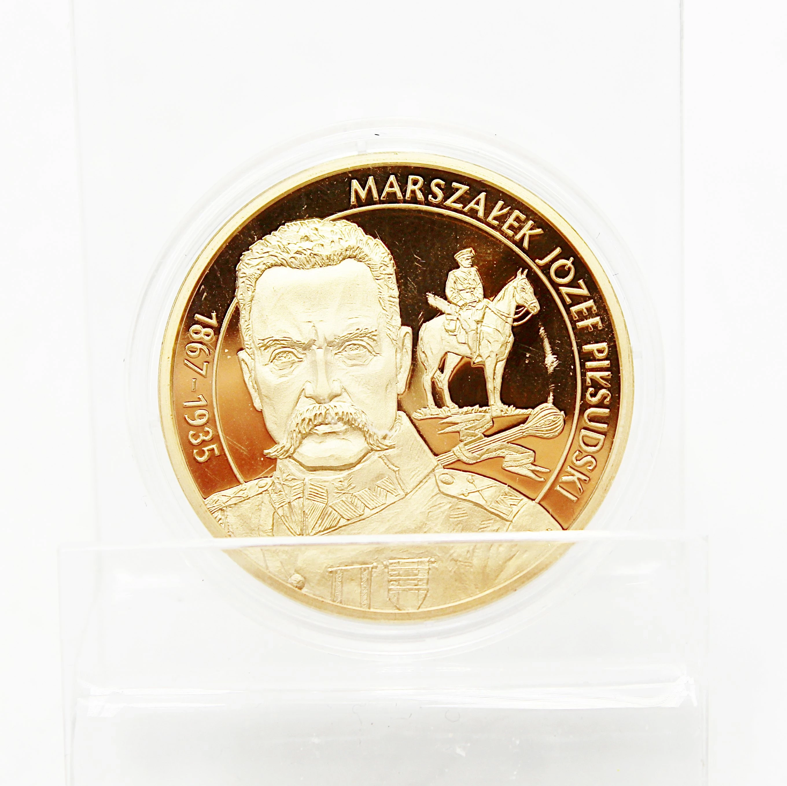 pozlacana-moneta-wielcy-polacy-marszalek-jozef-pilsudski-1867-1935-glogowska-160-poznan