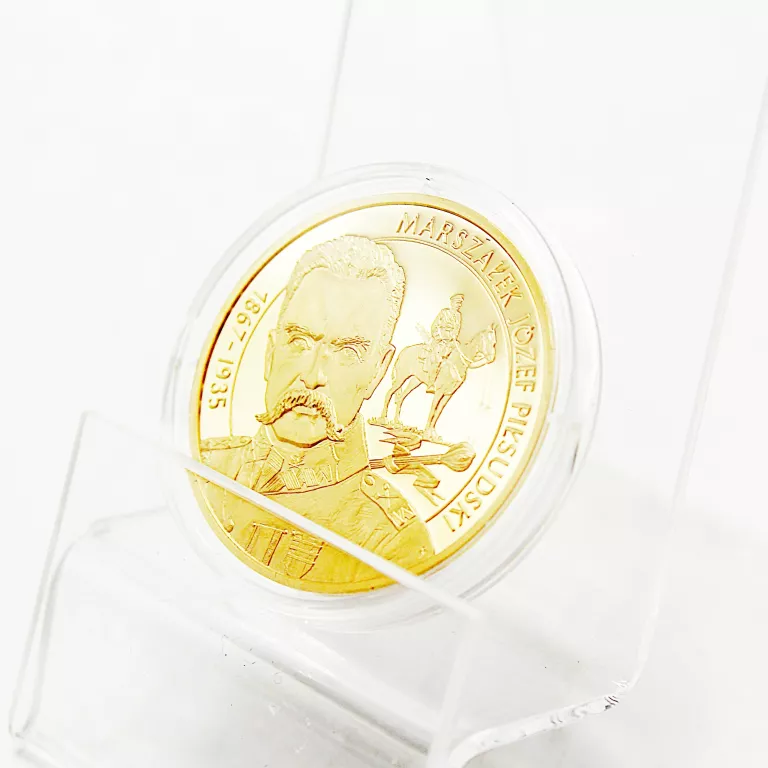 pozlacana-moneta-wielcy-polacy-marszalek-jozef-pilsudski-1867-1935-stan-11323-2036072