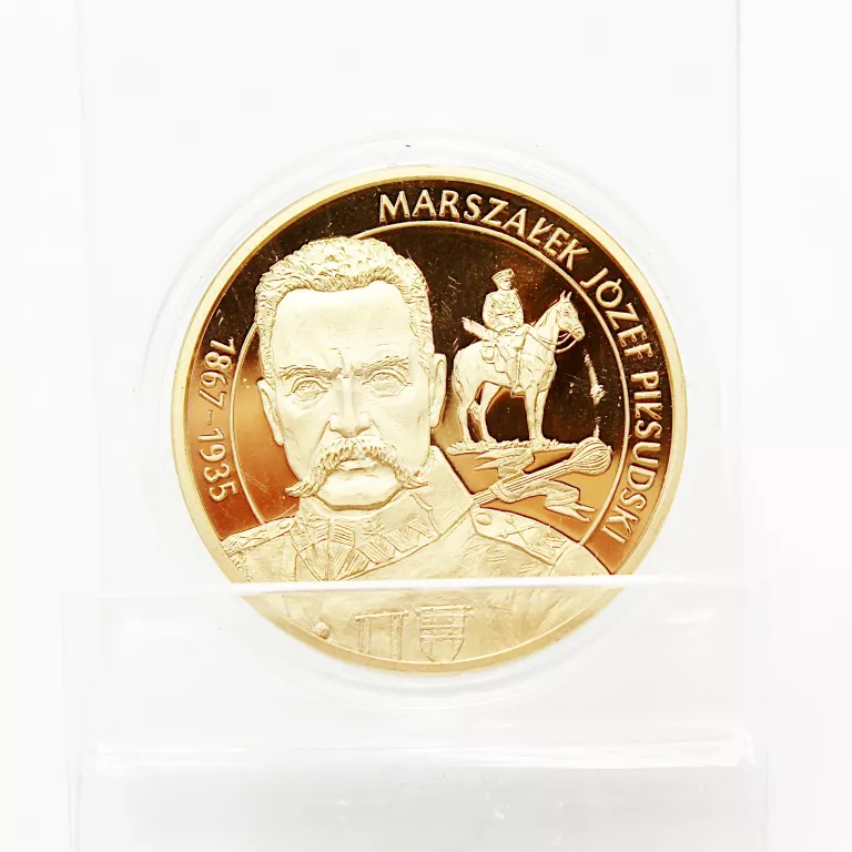 pozlacana-moneta-wielcy-polacy-marszalek-jozef-pilsudski-1867-1935-glogowska-160-poznan