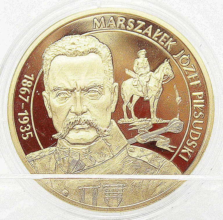 pozlacana-moneta-wielcy-polacy-marszalek-jozef-pilsudski-1867-1935-stan-11323-2036072