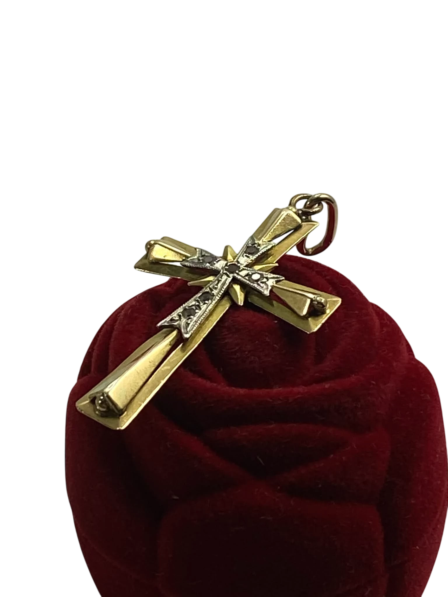 zlota-zawieszka-p585-krzyz-z-cyrkoniami-dl4cm-w269g-stan-11323-2