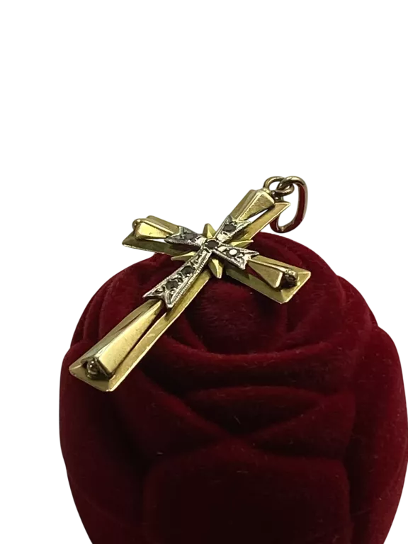 zlota-zawieszka-p585-krzyz-z-cyrkoniami-dl4cm-w269g-stan-11323-2