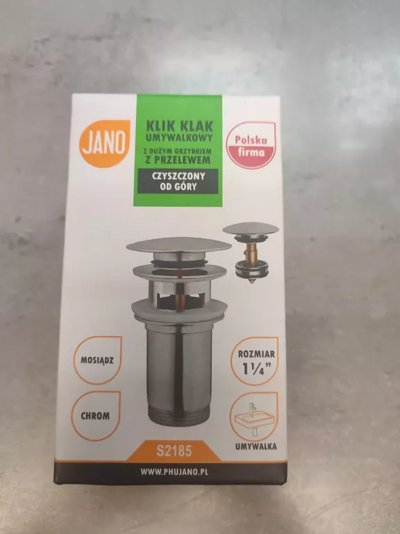 korek-klik-klak-czyszczony-od-gory-z-tuleja-i-duzym-grzybkiem-chrom-jano-dabrowskiego-30-strzegom-sj