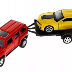 HUMMER H3 CHEVROLET CAMARO ZL1 LAWETA MODEL METALOWY WELLY