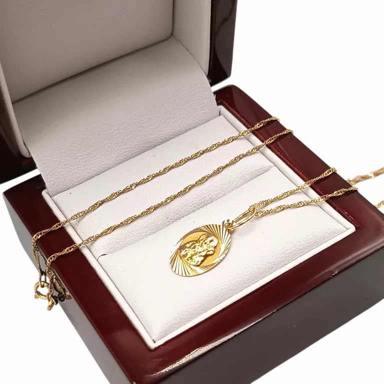 sliczny-zloty-lancuszek-singapur-z-medalikiem-585-14k-200-g-46-cm-stan-11323-2