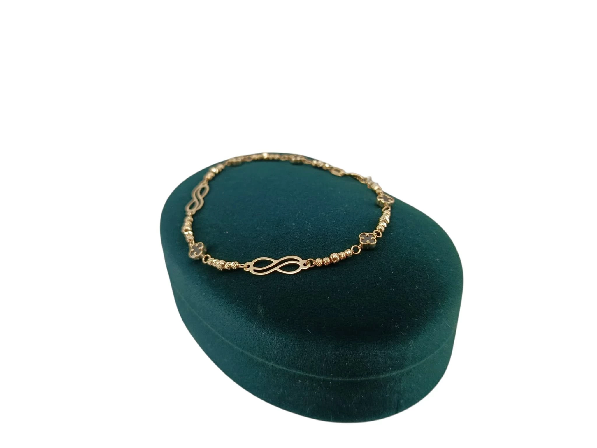 piekna-zlota-bransoletka-z-czarnymi-koniczynkami-p585-316g-motyw-129129-3