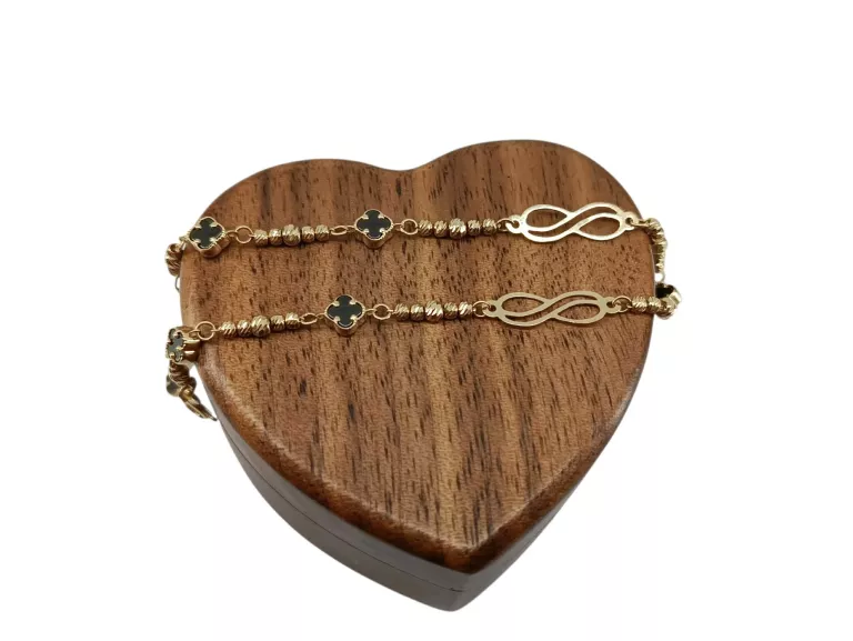 piekna-zlota-bransoletka-z-czarnymi-koniczynkami-p585-316g-dlugosc-calkowita-20