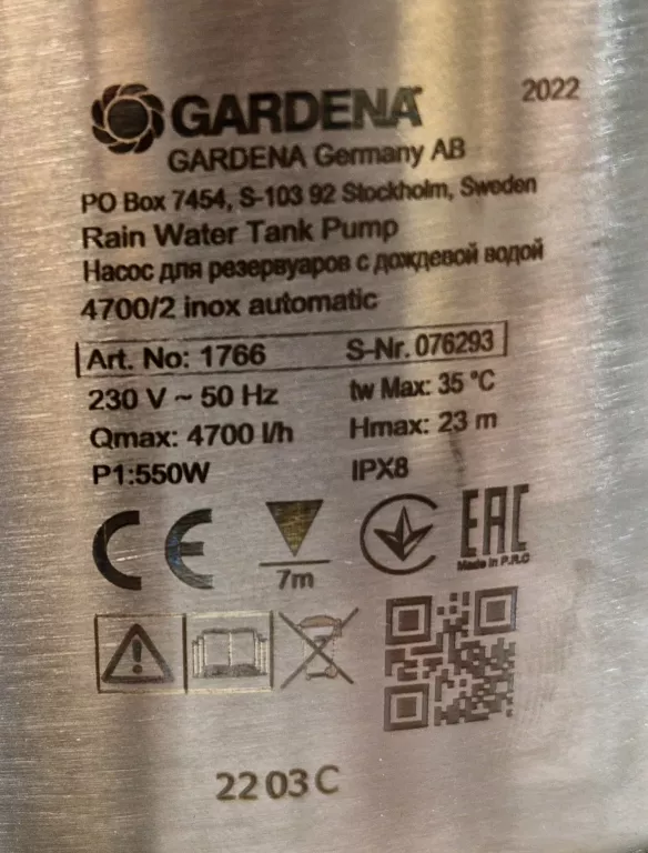 gardena-pompa-do-deszczowki-47002-inox-automatic-zatapialna-z-filtrem-moc-silnika-550