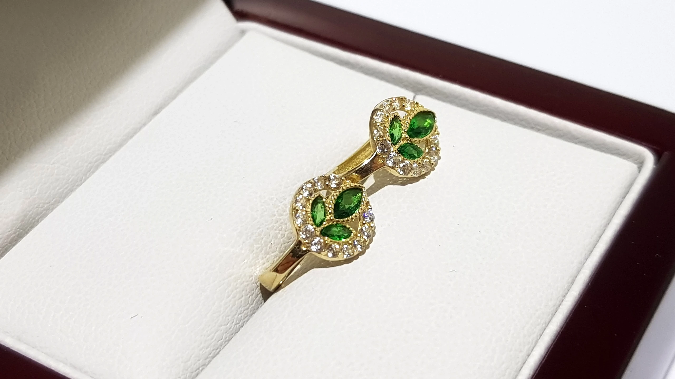 wyrob-jubilerski-uzywany-zlote-koczyki-zielone-listki-pr585-sr08cm-12g-ean-gtin-5904237346212