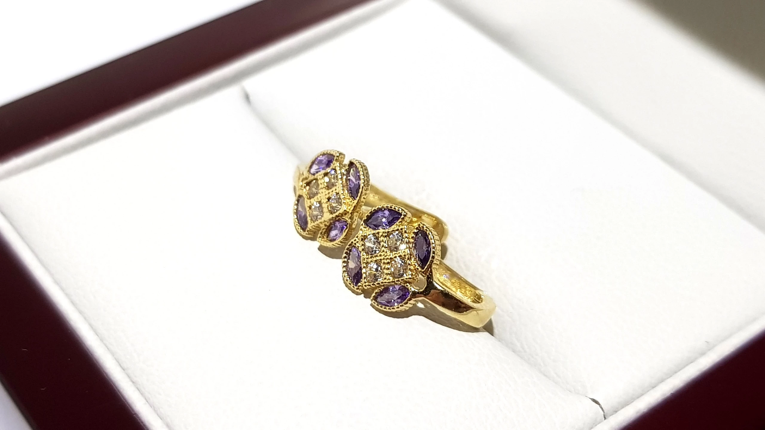 wyrob-jubilerski-uzywany-zlote-kolczyki-kwiatki-fioletowe-585-08cm-117g-stan-11323-2