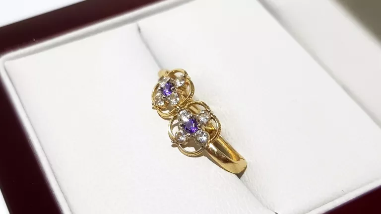 wyrob-jubilerski-uzywany-zlote-kolczyki-kwiatki-fioletowe-585-07mm-113g-stan-11323-2