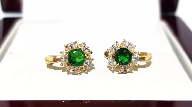 wyrob-jubilerski-uzywany-zote-kolczyki-kwiatki-zielone-p585-sr07cm-118g-warszawska-162-lomianki