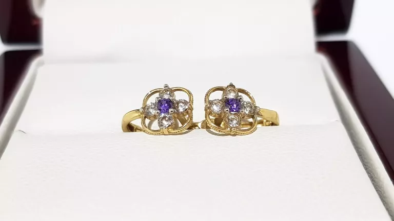 wyrob-jubilerski-uzywany-zlote-kolczyki-kwiatki-fioletowe-585-07mm-113g-rodzaj-2205-16